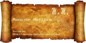 Menczer Melitta névjegykártya